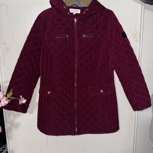 Laundry By Shelli Segal Quilted Burgundy Jacket